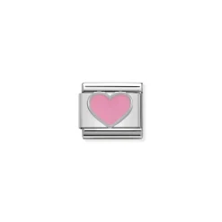 Nomination – Composable Classic SYMBOLS in stainless steel , enamel and 925 sterling silver Pink Heart