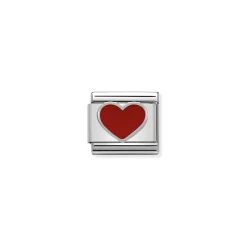 Nomination – Composable Classic SYMBOLS in stainless steel , enamel and 925 sterling silver Red Heart