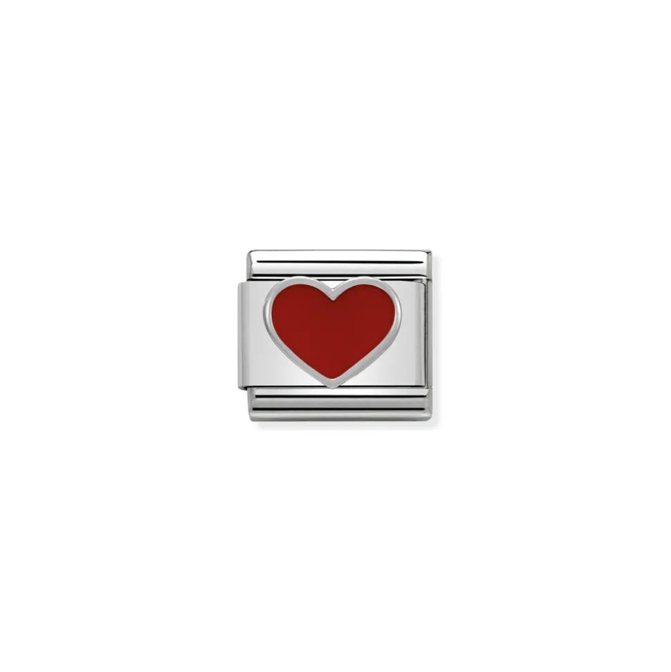 Nomination – Composable Classic SYMBOLS in stainless steel , enamel and 925 sterling silver Red Heart