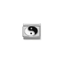 Nomination – Composable Classic SYMBOLS in stainless steel , enamel and 925 sterling silver Ying Yang