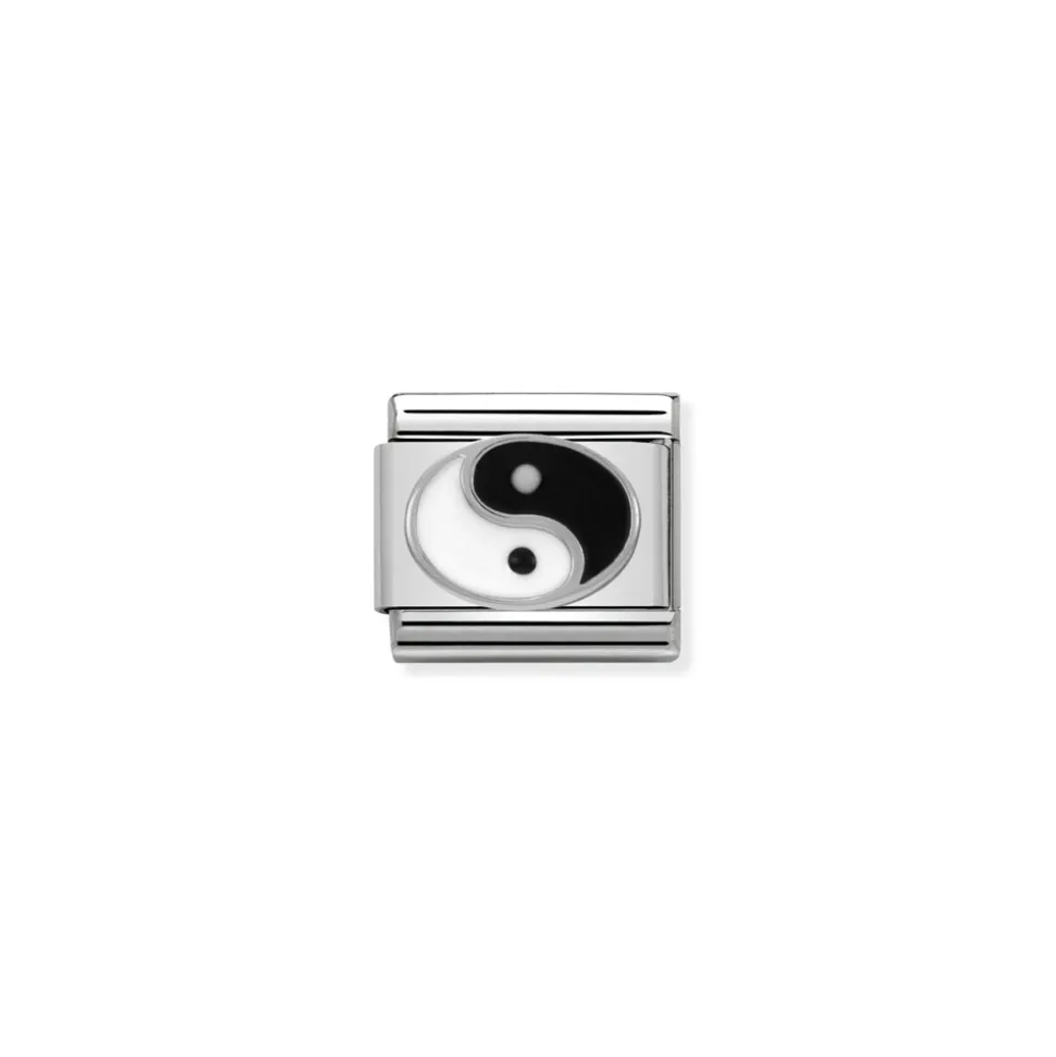 Nomination – Composable Classic SYMBOLS in stainless steel , enamel and 925 sterling silver Ying Yang