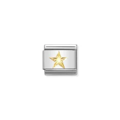 Nomination – COMPOSABLE CLASSIC SYMBOLS IN STAINLESS STEEL WITH 18K GOLD (55_DIAMOND-COATED STAR)