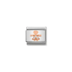 Nomination – Composable Classic Symbols in stainless steel with 9k rose gold and CZ (07_Little girl)