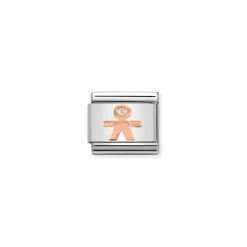 Nomination – Composable Classic Symbols in stainless steel with 9k rose gold and CZ (08_Little boy)