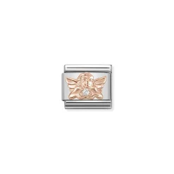 Nomination – COMPOSABLE CLASSIC SYMBOLS IN STAINLESS STEEL WITH 9K ROSE GOLD AND CZ (17_ANGEL OF FAMILY)
