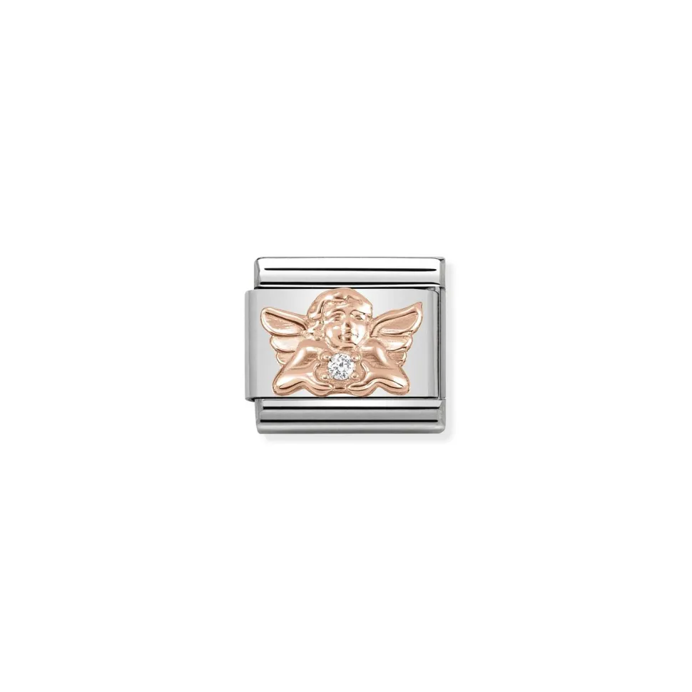 Nomination – COMPOSABLE CLASSIC SYMBOLS IN STAINLESS STEEL WITH 9K ROSE GOLD AND CZ (17_ANGEL OF FAMILY)