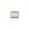 Nomination – Composable Classic Symbols in stainless steel with 9k rose gold and CZ Heart
