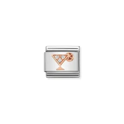 Nomination – Composable Classic Symbols in stainless steel with 9k rose gold and CZ Cocktail