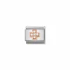 Nomination – Composable Classic Symbols in stainless steel with 9k rose gold and CZ Cross