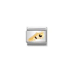 Nomination – COMPOSABLE Classic ITALIAN FOOTBALL in stainless steel with enamel and 18k gold (24_WHITE-BLACK football boot)