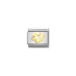 Nomination – Composable Classic SYMBOLS steel and 18k gold (44_Diamond-coated dog footprint)