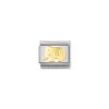 Nomination – Composable Classic SYMBOLS steel and 18k gold (50_Diamond-coated Elephant)