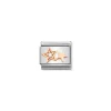 Nomination – Composable Classic Symbols in stainless steel with 9k rose gold and CZ Double Star