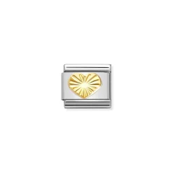 Nomination – Composable Classic SYMBOLS steel and 18k gold (51_Diamond-coated Heart)