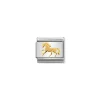 Nomination – Composable Classic SYMBOLS steel and 18k gold Galloping Horse