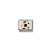 Nomination – COMPOSABLE Classic ITALIAN FOOTBALL in stainless steel with enamel and 18k gold BLACK-WHITE Ball