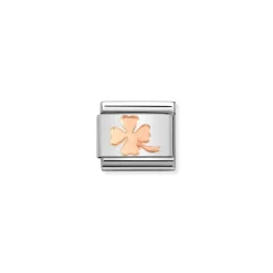 Nomination – Composable Classic SYMBOLS steel and 9k rose gold (44_Four-leaf clover)