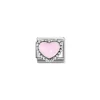 Nomination – Composable Classic SYMBOLS in stainless steel, enamel and 925 sterling silver (33_Pastel pink raised heart)