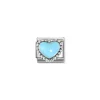 Nomination – Composable Classic SYMBOLS in stainless steel, enamel and 925 sterling silver (34_Blue raised heart)