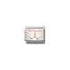 Nomination – Composable Classic SYMBOLS steel and 9k rose gold Double Hearts