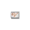 Nomination – Composable Classic LETTERS steel, zircon and 9k rose gold V