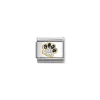 Nomination – Composable Classic GLITTER SYMBOLS in steel, enamel and 18k gold (22_Pawprint)