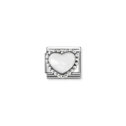 Nomination – Composable Classic SYMBOLS in stainless steel, enamel and 925 sterling silver (36_White raised heart)