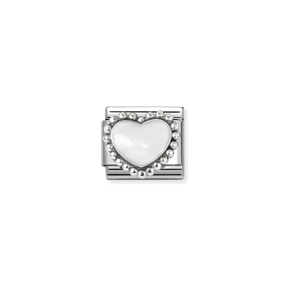 Nomination – Composable Classic SYMBOLS in stainless steel, enamel and 925 sterling silver (36_White raised heart)