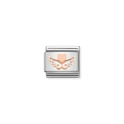 Nomination – Composable Classic SYMBOLS steel and 9k rose gold Heart with dots