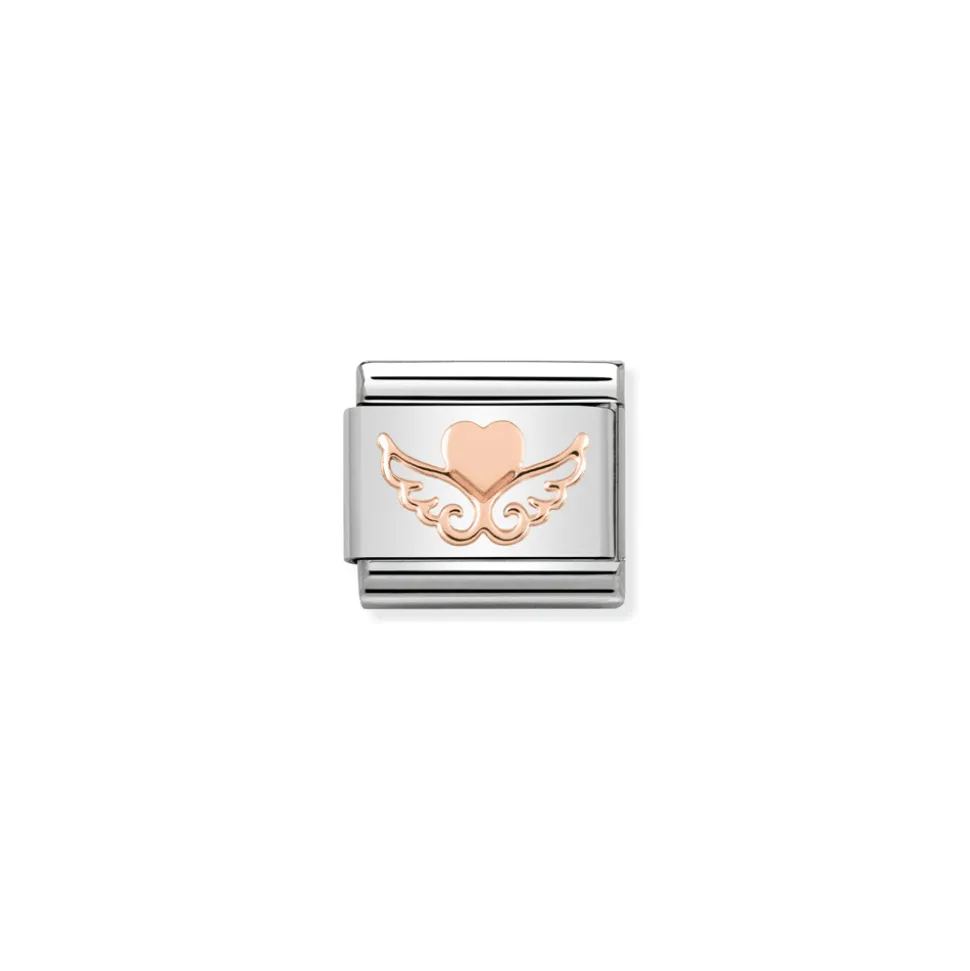 Nomination – Composable Classic SYMBOLS steel and 9k rose gold Heart with dots