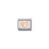 Nomination – Composable Classic SYMBOLS steel and 9k rose gold Heart with Footprints