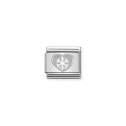 Nomination – Composable Classic SYMBOLS in stainless steel, enamel and 925 sterling silver Heart with Snowflake