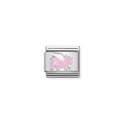 Nomination – Composable Classic SYMBOLS in stainless steel, enamel and 925 sterling silver Pig with wings
