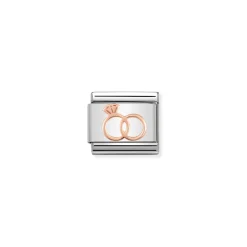 Nomination – Composable Classic SYMBOLS steel and 9k rose gold Marriage Rings