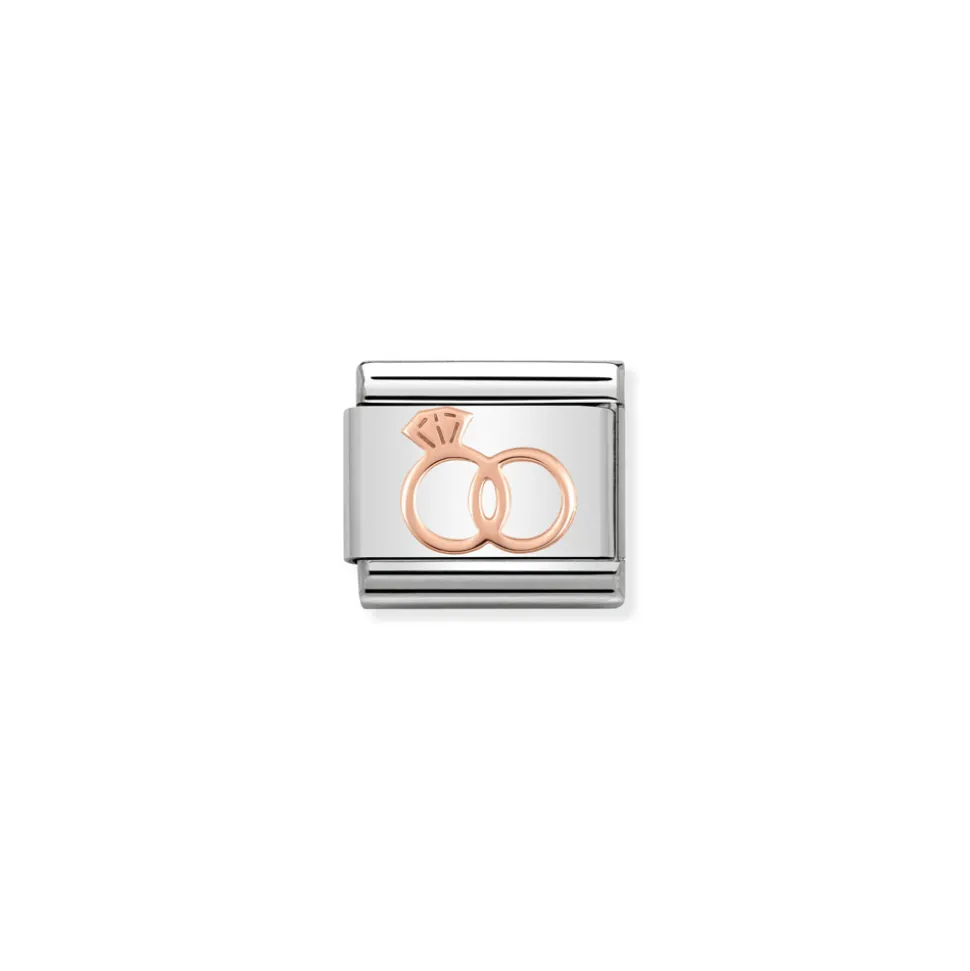 Nomination – Composable Classic SYMBOLS steel and 9k rose gold Marriage Rings