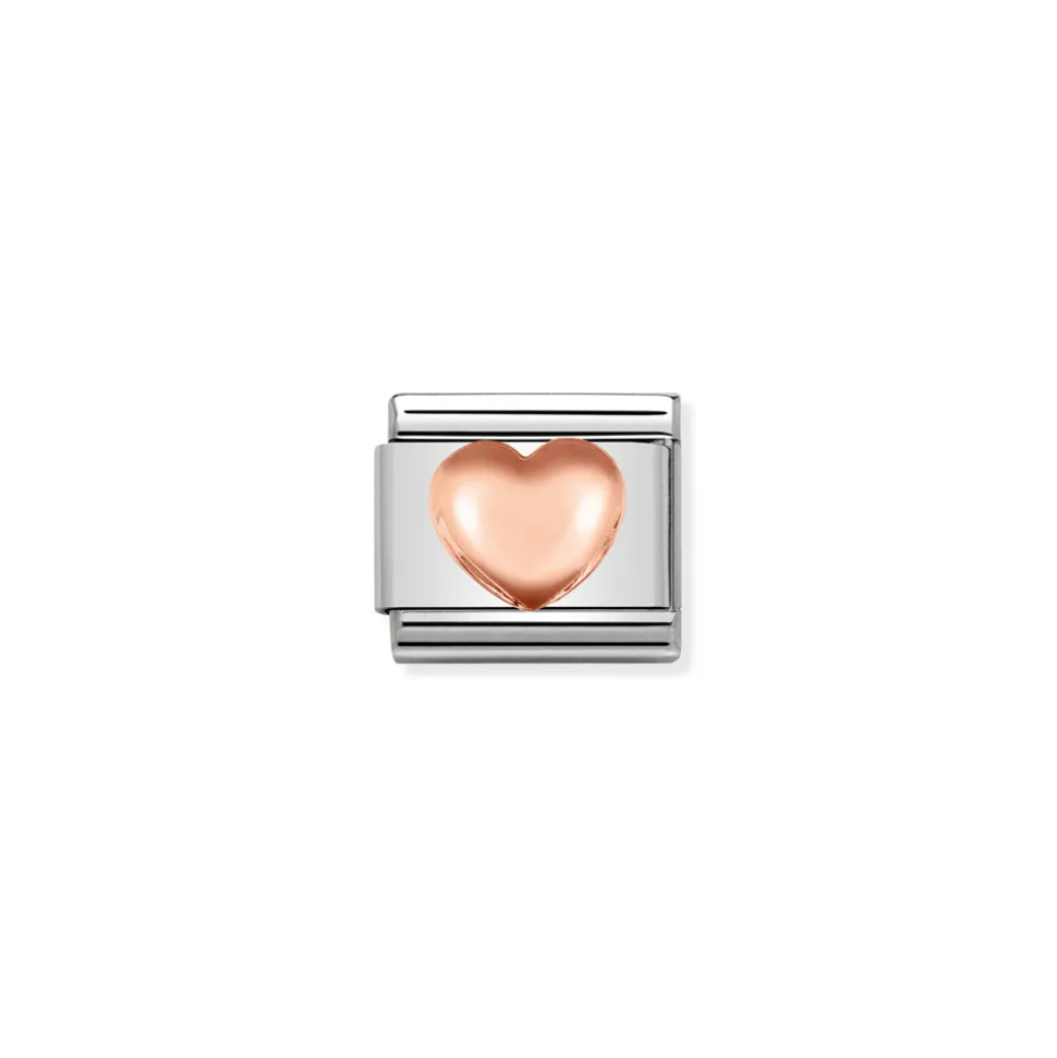 Nomination – Composable Classic SYMBOLS steel and 9k rose gold Raised heart