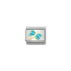 Nomination – Composable Classic SYMBOLS steel, enamel and 18k gold (58_TURQUOISE dragonfly)