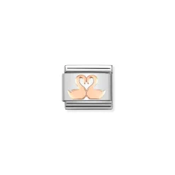 Nomination – Composable Classic SYMBOLS steel and 9k rose gold Swans