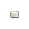 Nomination – Composable Classic GLITTER SYMBOLS in steel, enamel and 18k gold (23_SILVER winged heart)