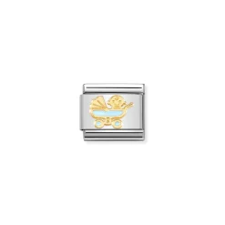 Nomination – Composable Classic SYMBOLS steel, enamel and 18k gold New light blue baby pram