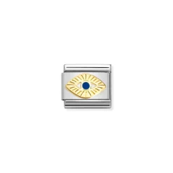 Nomination – Composable Classic SYMBOLS steel, enamel and 18k gold (65_Diamond-coated God Eye)