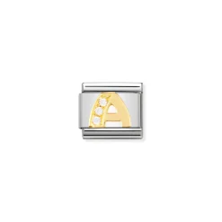 Nomination – COMPOSABLE Classic LETTERS in stainless steel with 18k gold and Cubic Zirconia (01_A)