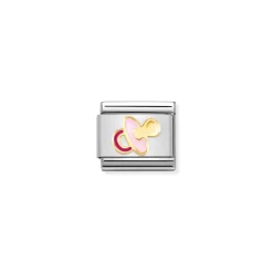 Nomination – Composable Classic SYMBOLS steel, enamel and 18k gold New pink pacifier