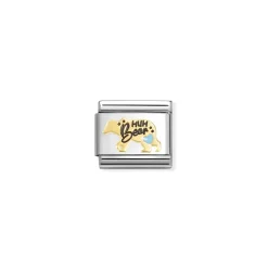 Nomination – Composable Classic SYMBOLS steel, enamel and 18k gold (82_Mum bear BLUE)