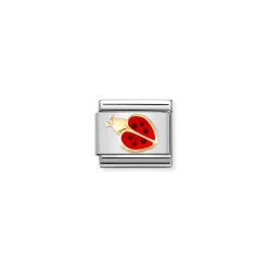 Nomination – Composable Classic SYMBOLS steel, enamel and 18k gold New Red and Black Ladybird