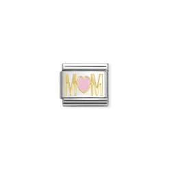 Nomination – Composable Classic SYMBOLS steel, enamel and 18k gold (84_MOM PINK heart)