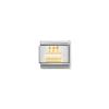 Nomination – Composable Classic SYMBOLS steel, enamel and 18k gold New White Birthday Cake