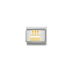 Nomination – Composable Classic SYMBOLS steel, enamel and 18k gold New White Birthday Cake