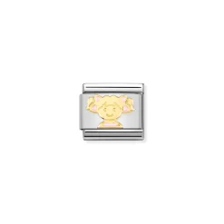 Nomination – Composable Classic SYMBOLS steel, enamel and 18k gold Pink Girl