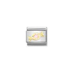 Nomination – Composable Classic SYMBOLS steel, enamel and 18k gold Pink Sweet